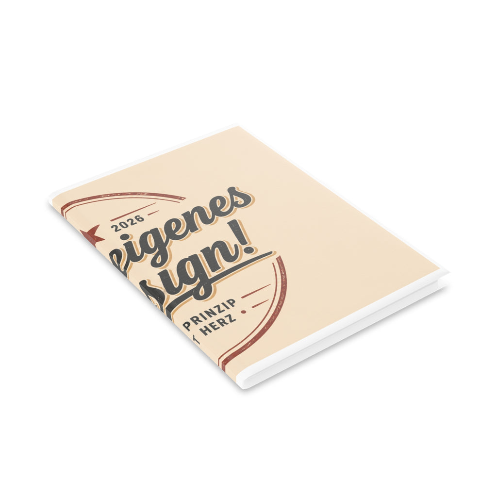 Vintage Badge Hardcover Notebook — 'Dein eigenes Design' Puffy Cover Journal