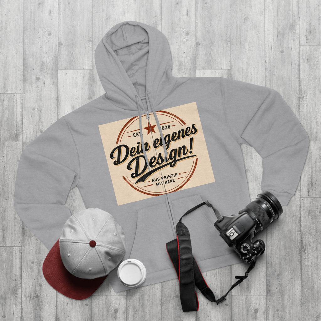 Vintage Badge Zip Hoodie – "Dein eigenes Design!" Graphic
