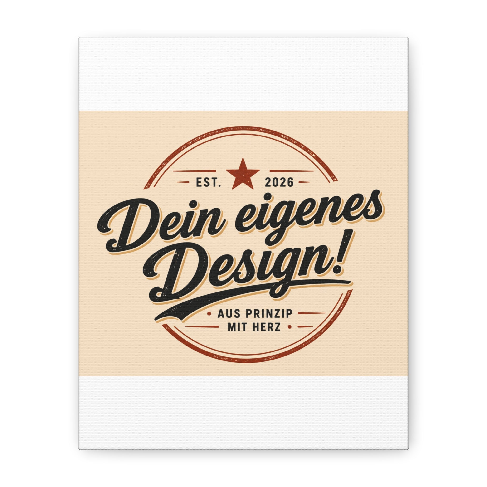 Matte Stretched Canvas - "Dein eigenes Design!" Vintage Badge Wall Art