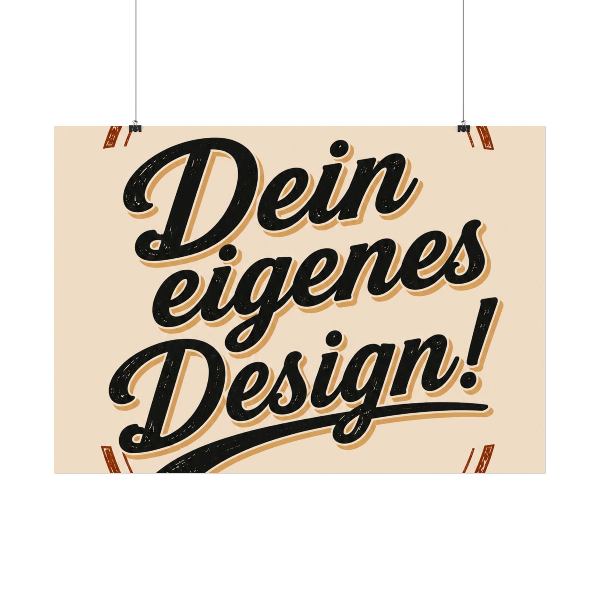 Poster - 'Dein eigenes Design!': Vintage Badge Typography Wall Art