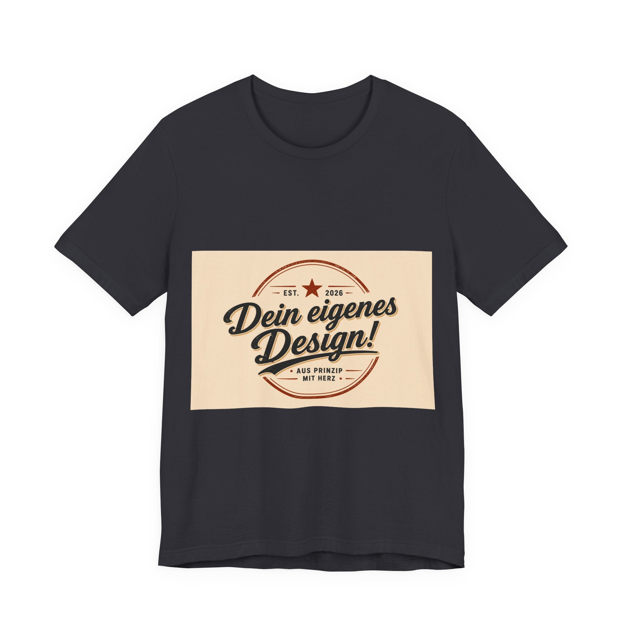 Custom Vintage Badge T-Shirt — "Dein eigenes Design" Personalized Tee