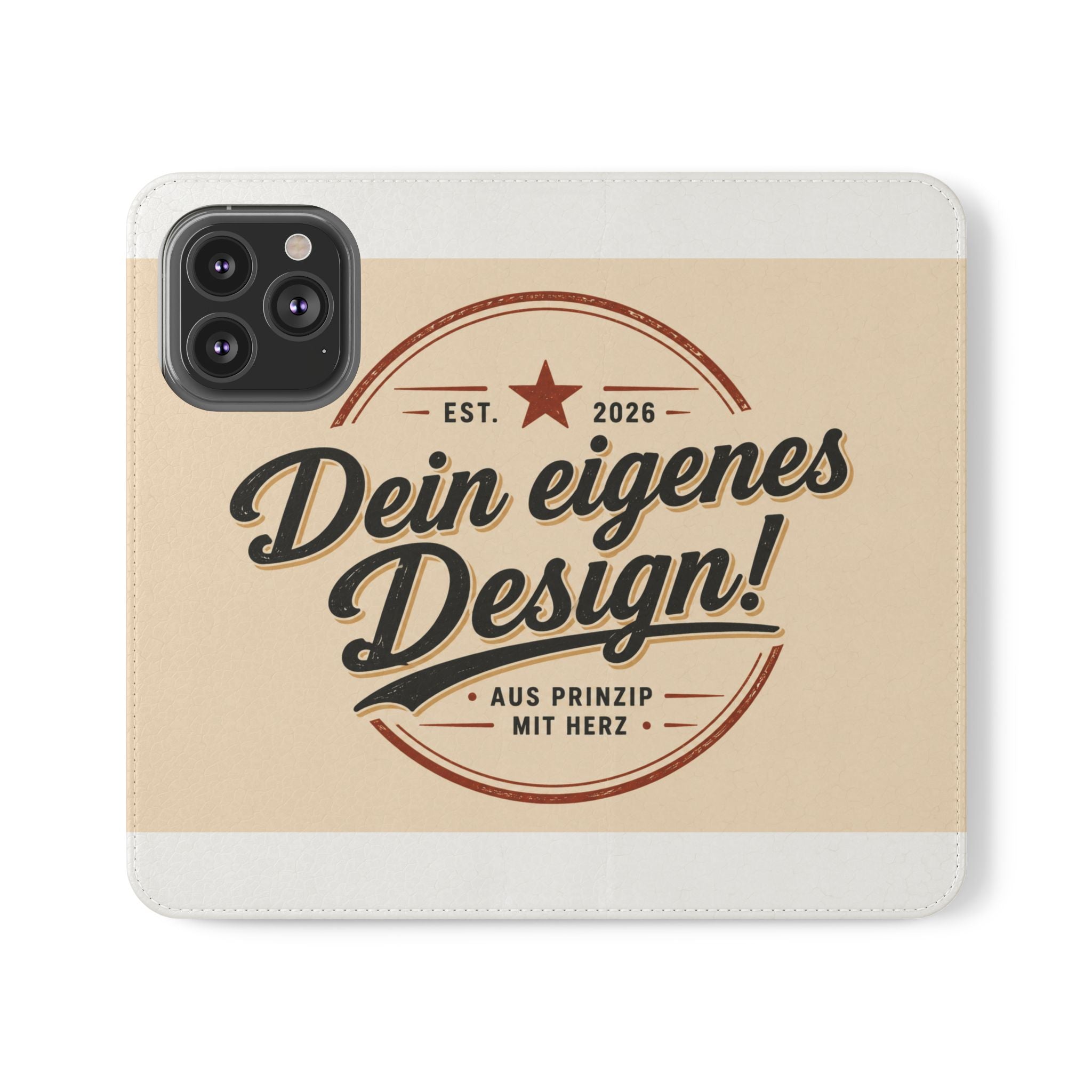 Flip Case Phone Wallet — "Dein eigenes Design!" Vintage Emblem