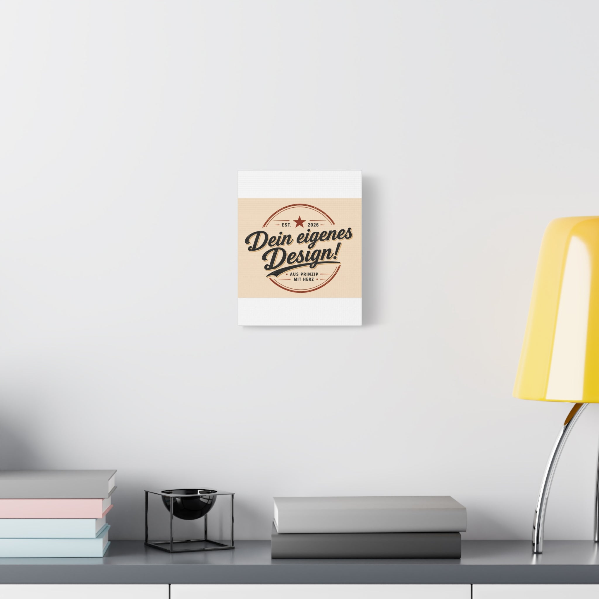 Matte Stretched Canvas - "Dein eigenes Design!" Vintage Badge Wall Art
