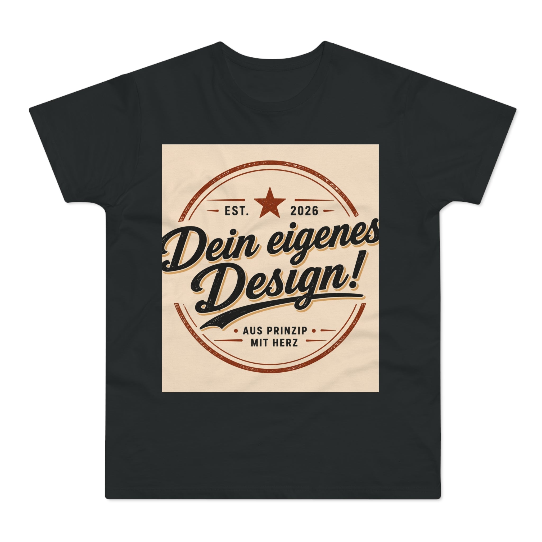 Men's Vintage Badge T‑Shirt — "Dein eigenes Design!" Retro Logo Tee