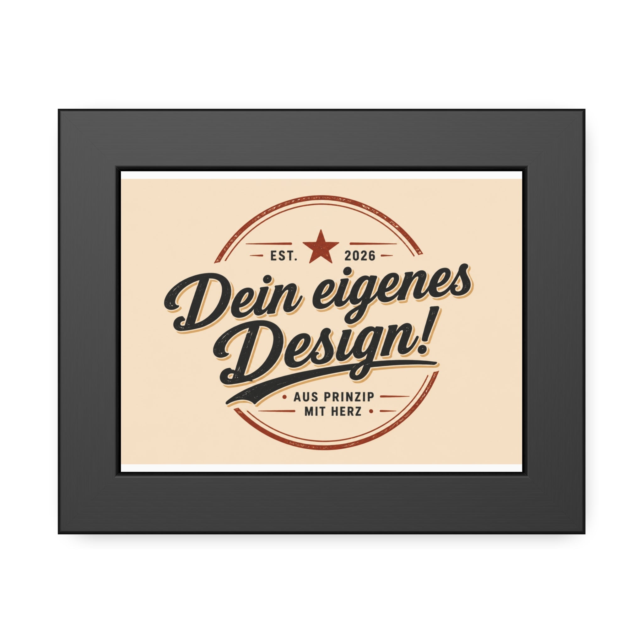 Framed Poster — Custom 'Dein eigenes Design!' Wall Art (Vintage Badge)