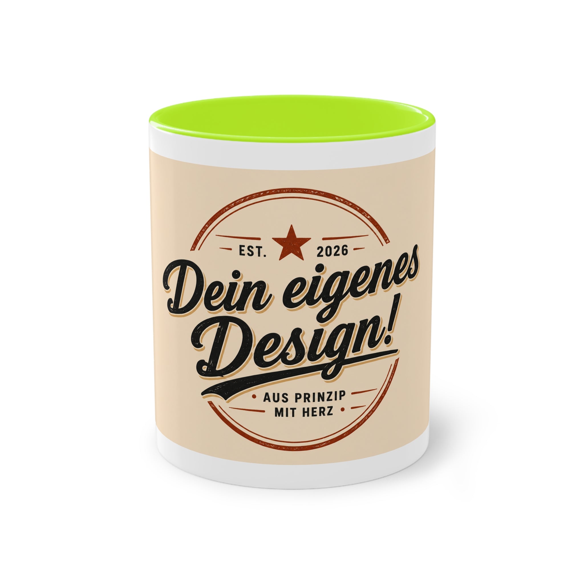 Personalized Two-Tone Coffee Mug — "Dein eigenes Design!" 11oz