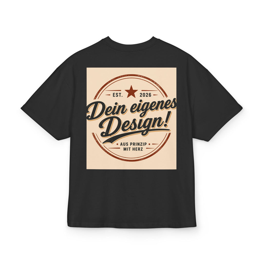 Vintage Badge T-Shirt — "Dein eigenes Design!" Retro Logo Tee