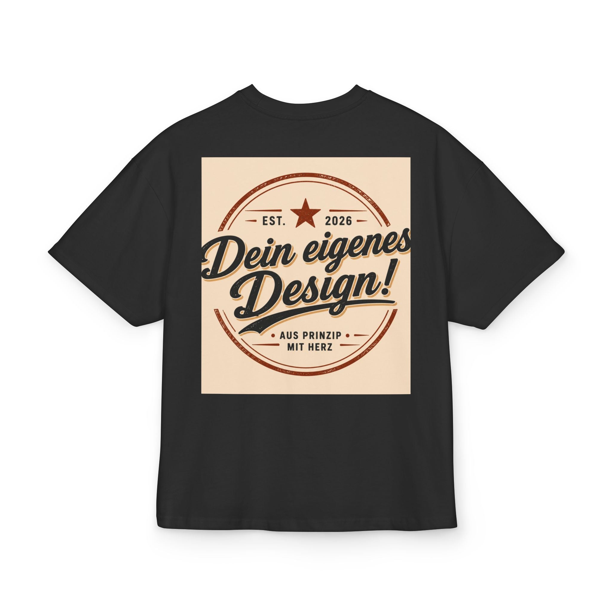 Vintage Badge T-Shirt — "Dein eigenes Design!" Retro Logo Tee