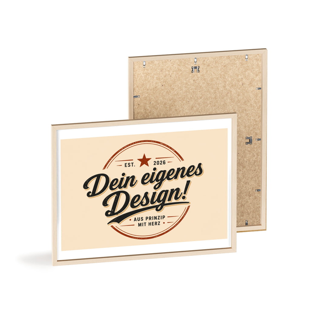 Framed Poster – "Dein eigenes Design!" Custom Wooden Frame Wall Art