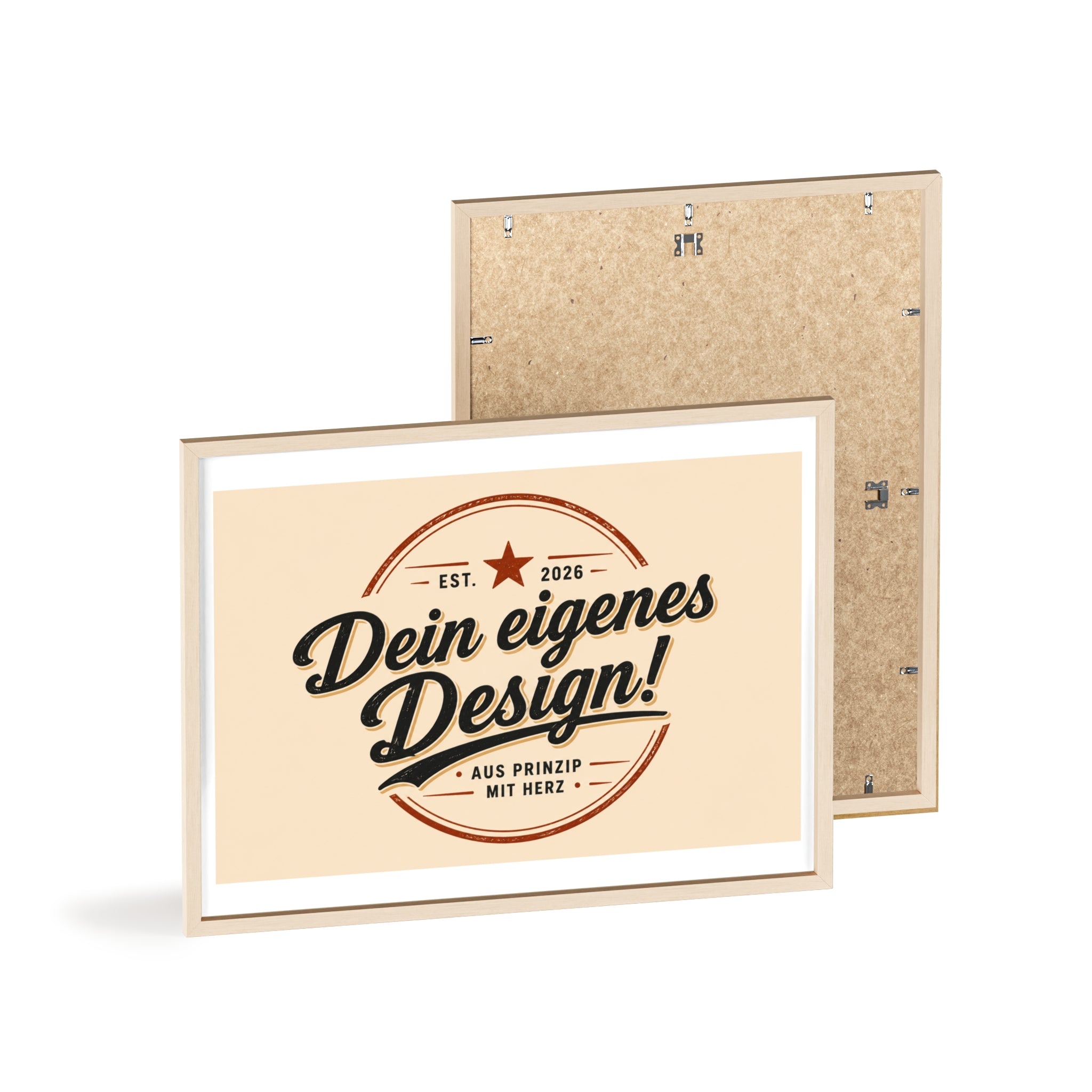 Framed Poster – "Dein eigenes Design!" Custom Wooden Frame Wall Art