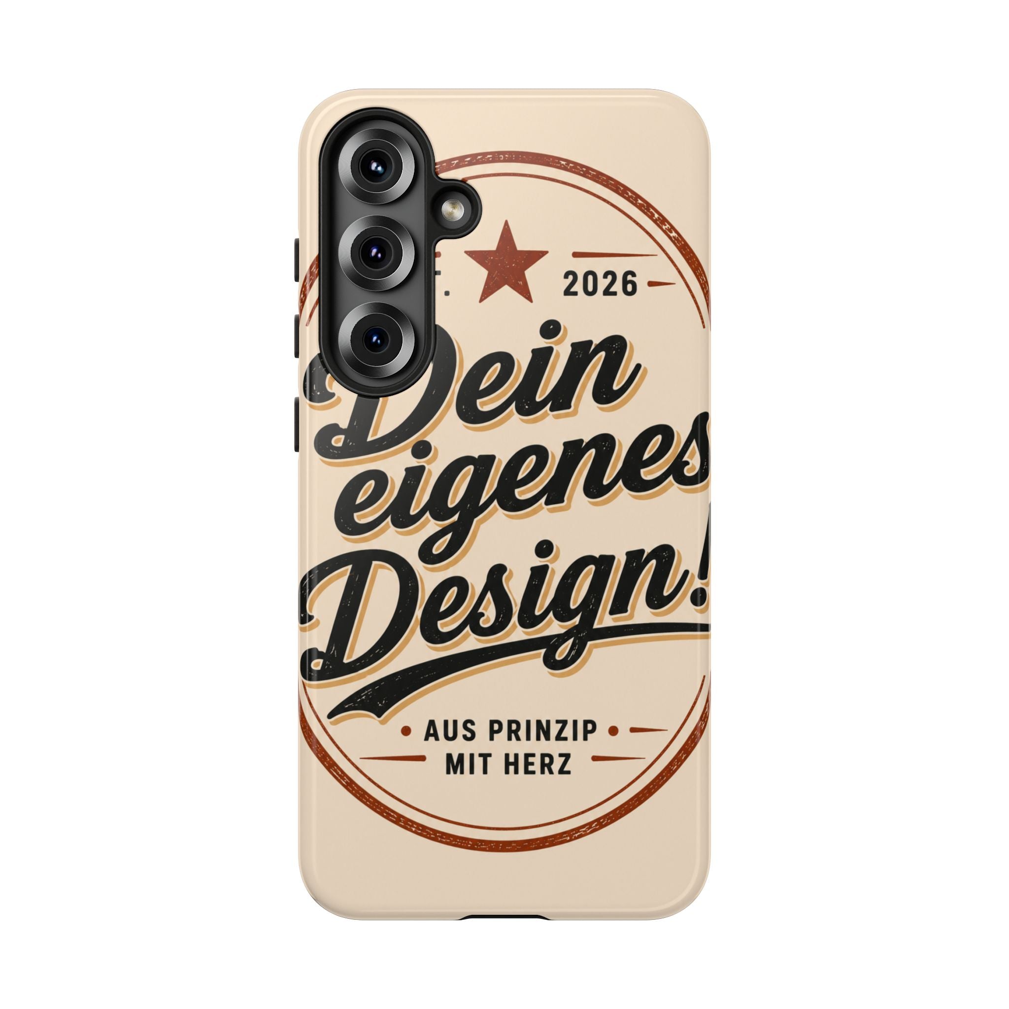 Custom Tough Phone Case — "Dein eigenes Design" Vintage Script Tough Case