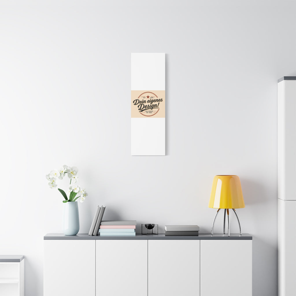 Matte Stretched Canvas - "Dein eigenes Design!" Vintage Badge Wall Art