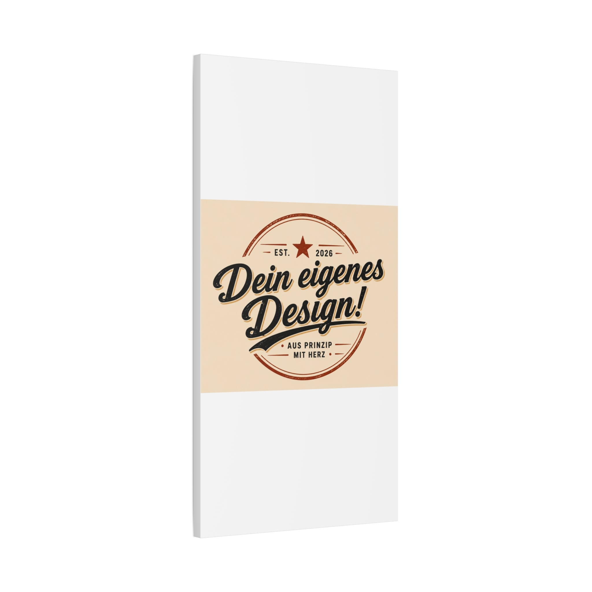 Matte Stretched Canvas - "Dein eigenes Design!" Vintage Badge Wall Art