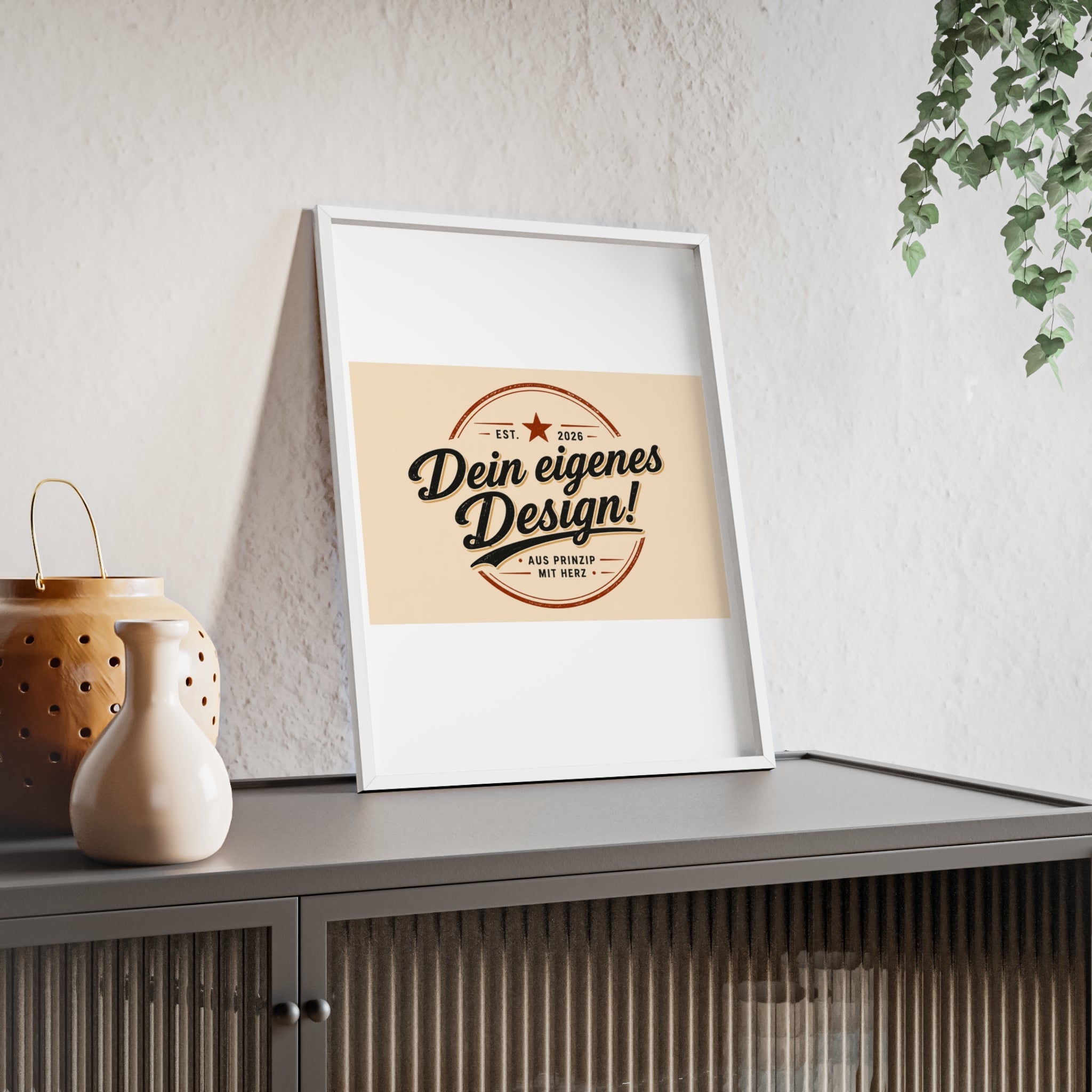 Framed Poster – "Dein eigenes Design!" Custom Wooden Frame Wall Art