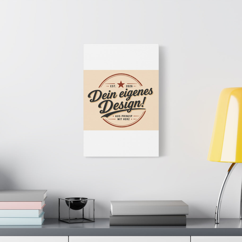 Matte Stretched Canvas - "Dein eigenes Design!" Vintage Badge Wall Art