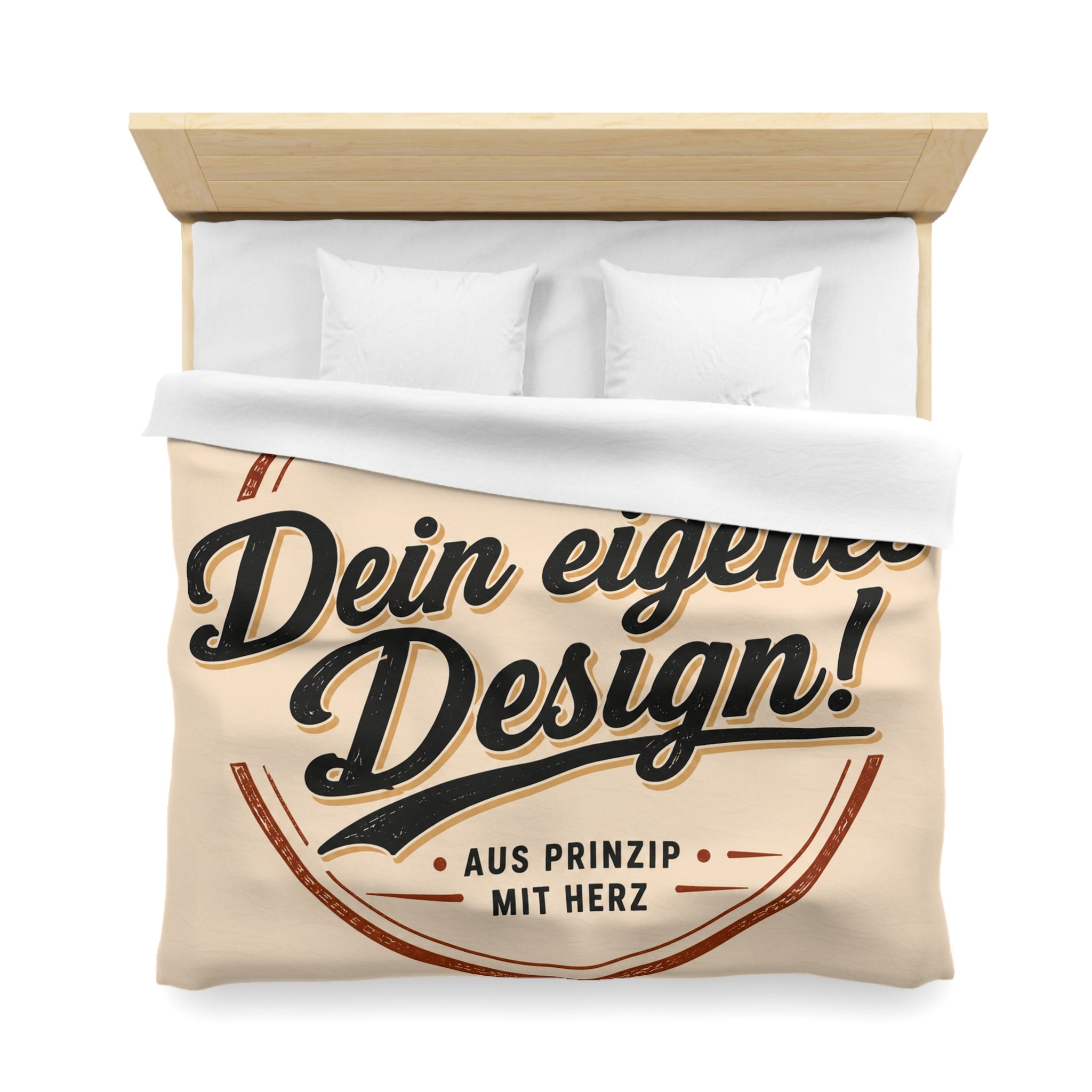 Custom Vintage Badge Duvet Cover — "Dein eigenes Design!" Microfiber Bedding
