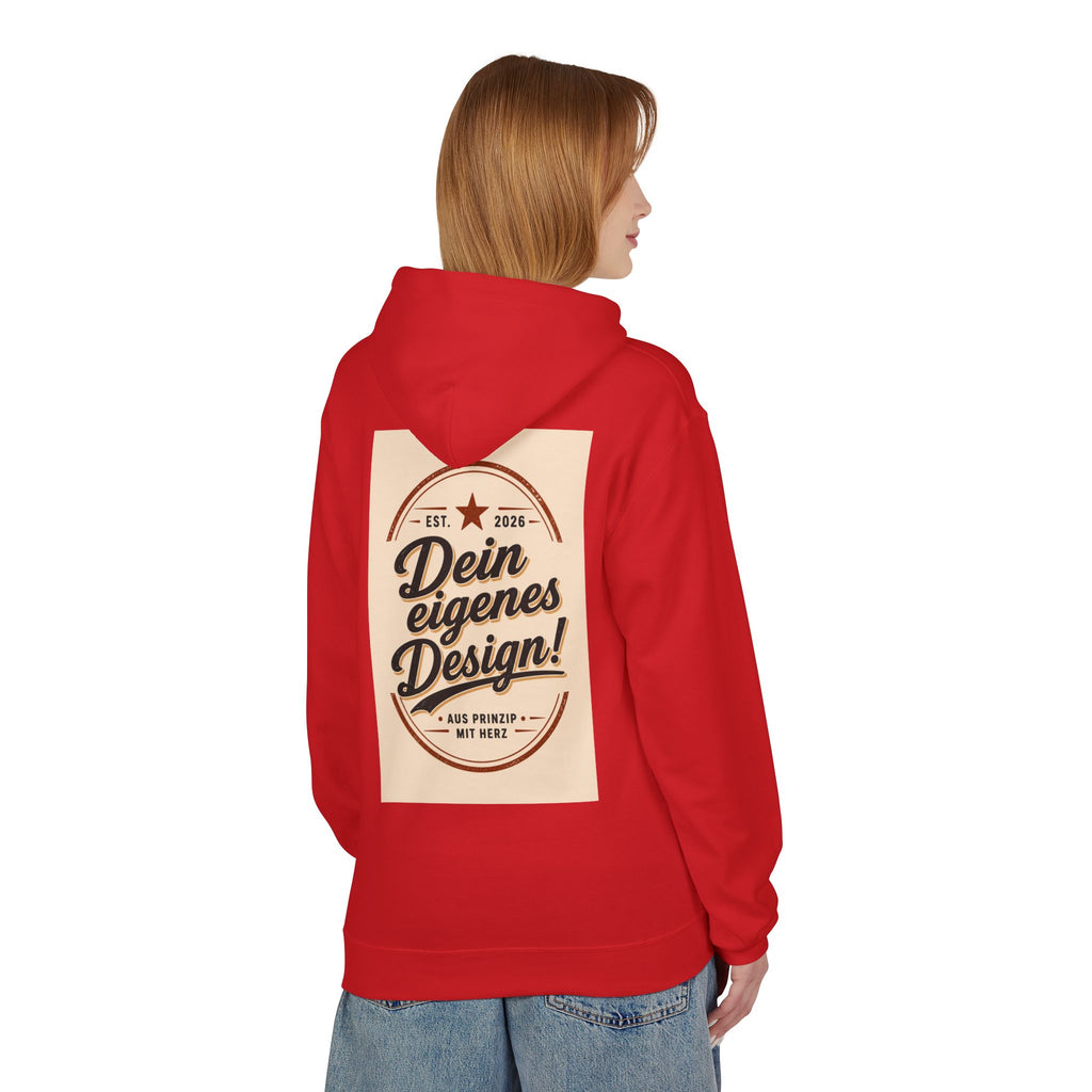 Hoodie — Custom Vintage Badge Design (Dein eigenes Design!)