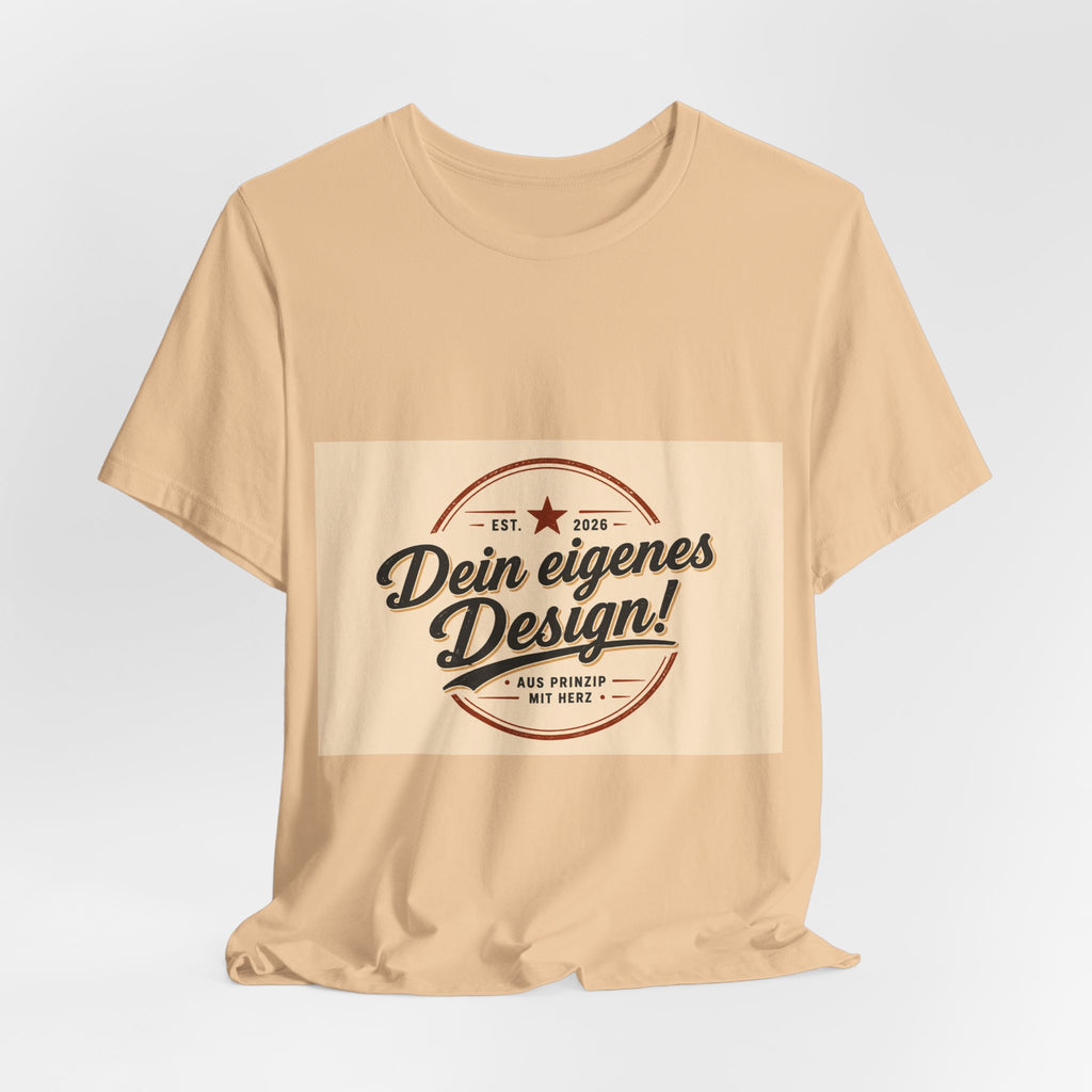 Custom Vintage Badge T-Shirt — "Dein eigenes Design" Personalized Tee