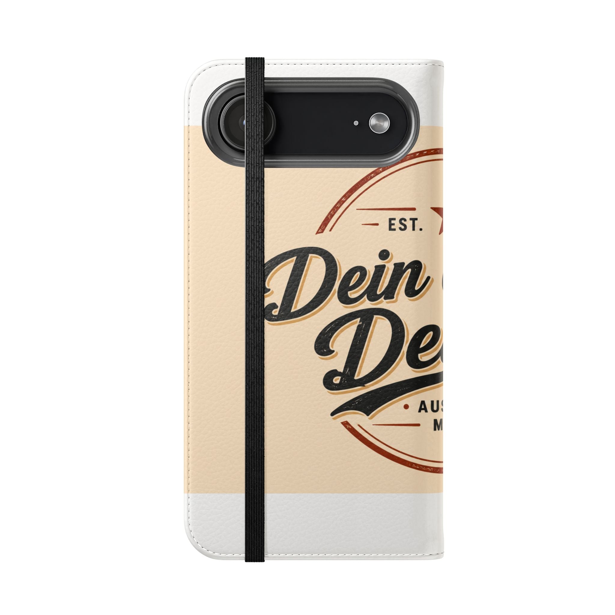 Flip Case Phone Wallet — "Dein eigenes Design!" Vintage Emblem