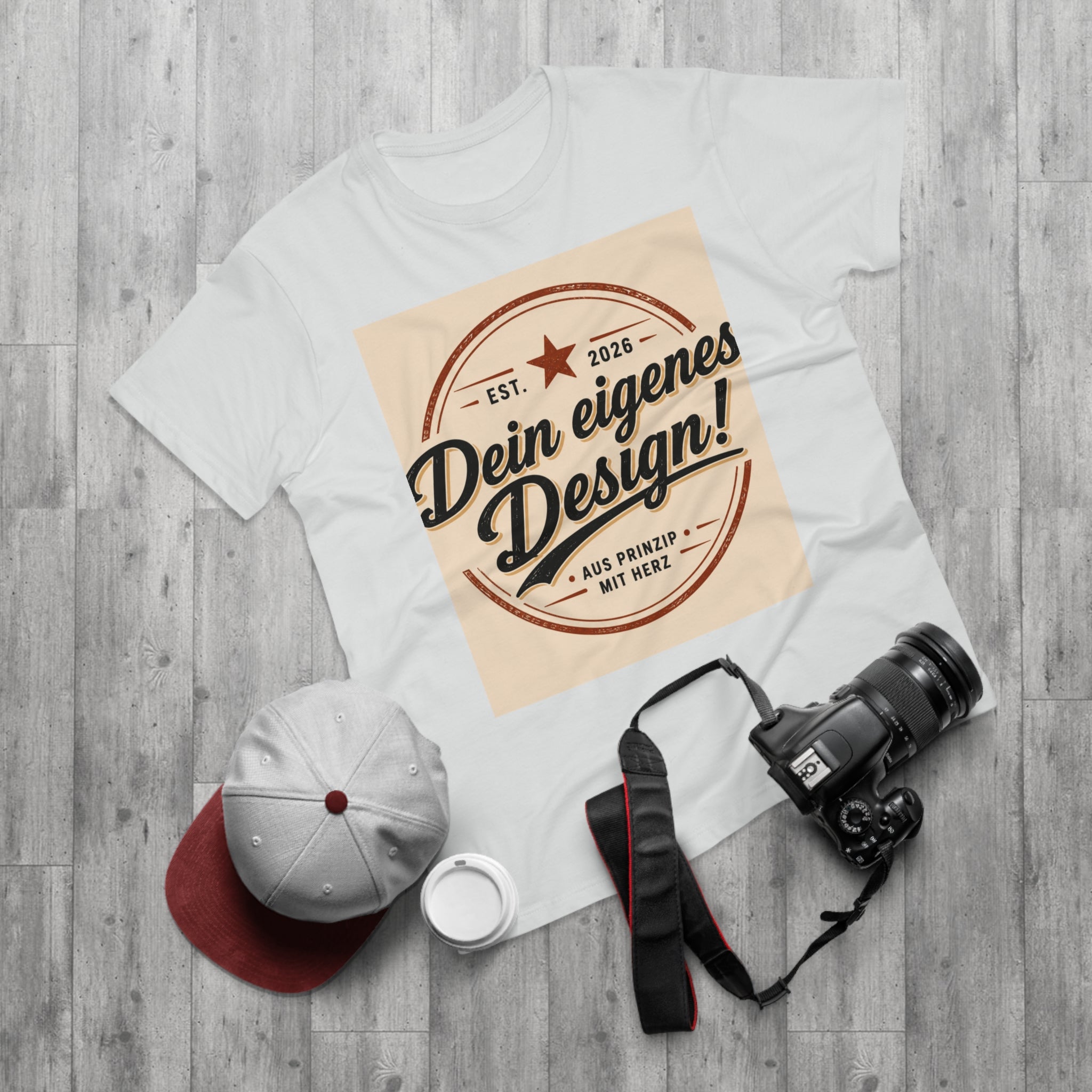 Men's Vintage Badge T‑Shirt — "Dein eigenes Design!" Retro Logo Tee