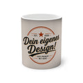 Color-Changing Mug - 'Dein eigenes Design!' Retro Badge Thermal Coffee Cup