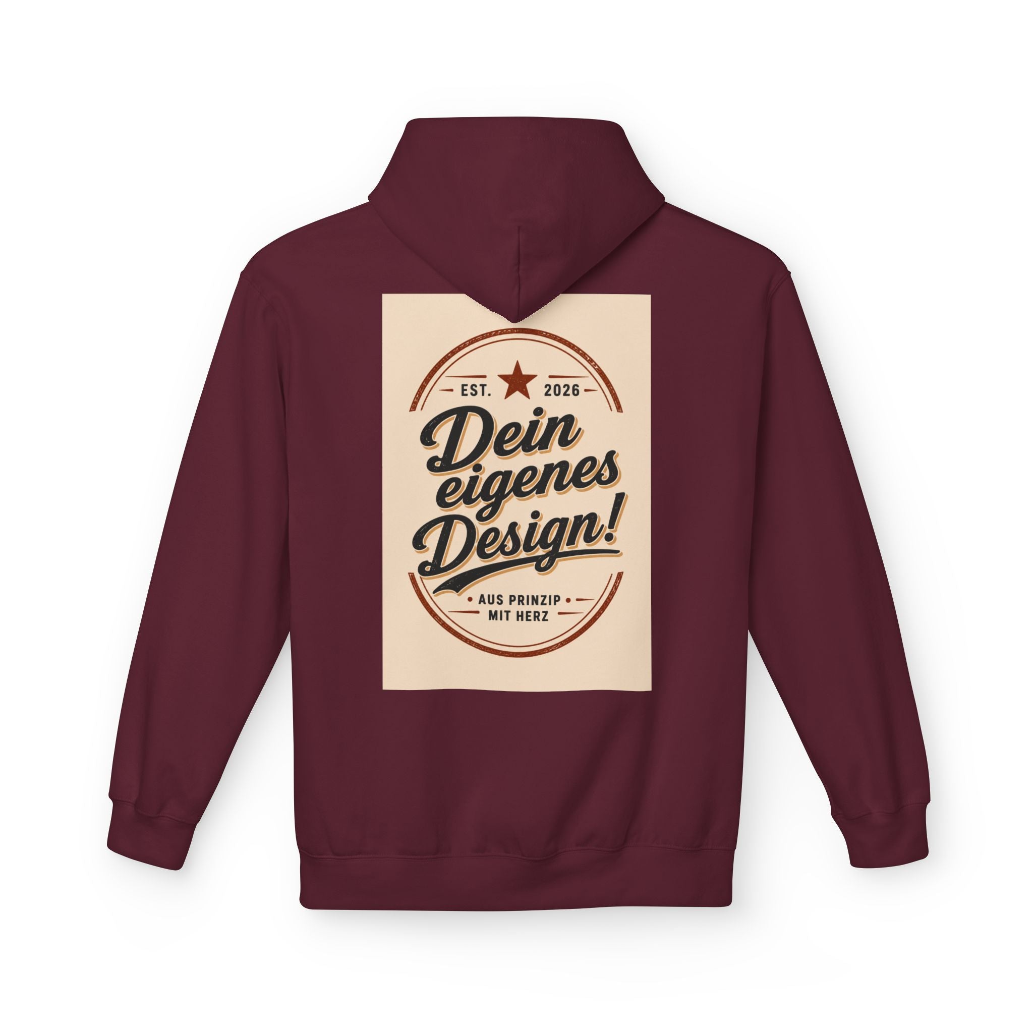 Hoodie — Custom Vintage Badge Design (Dein eigenes Design!)