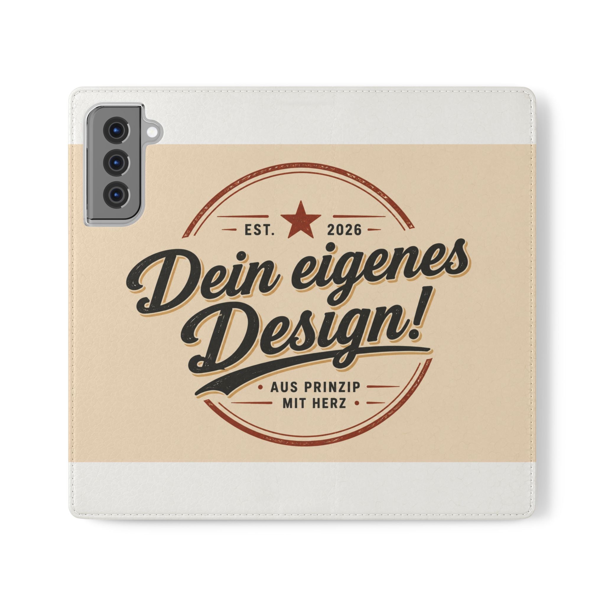 Flip Case Phone Wallet — "Dein eigenes Design!" Vintage Emblem