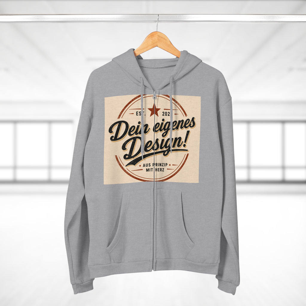 Vintage Badge Zip Hoodie – "Dein eigenes Design!" Graphic