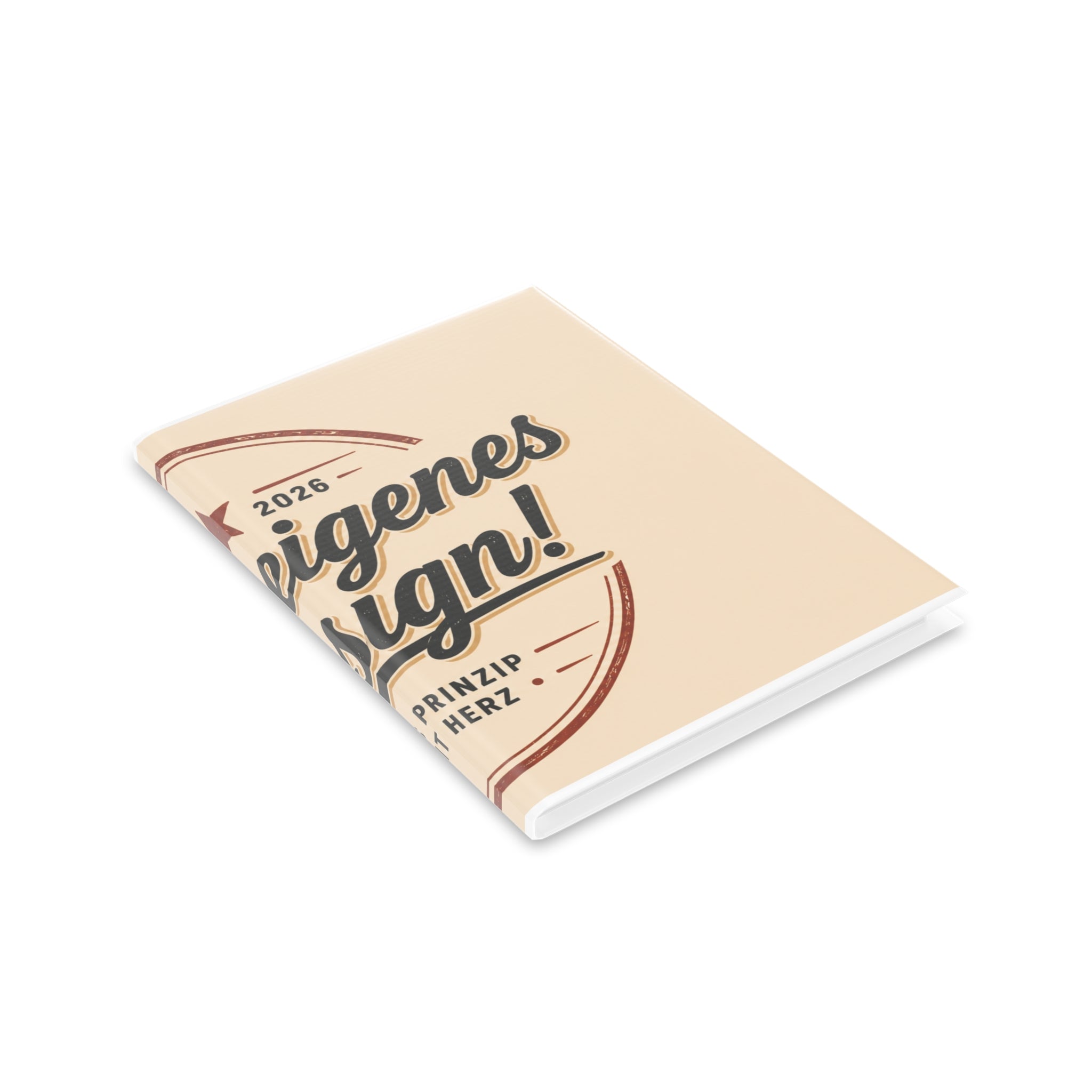 Vintage Badge Hardcover Notebook — 'Dein eigenes Design' Puffy Cover Journal