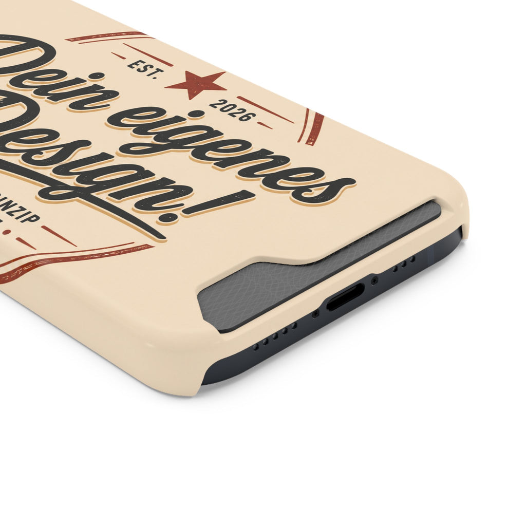 Retro Script Phone Case with Card Holder — "Dein eigenes Design!"