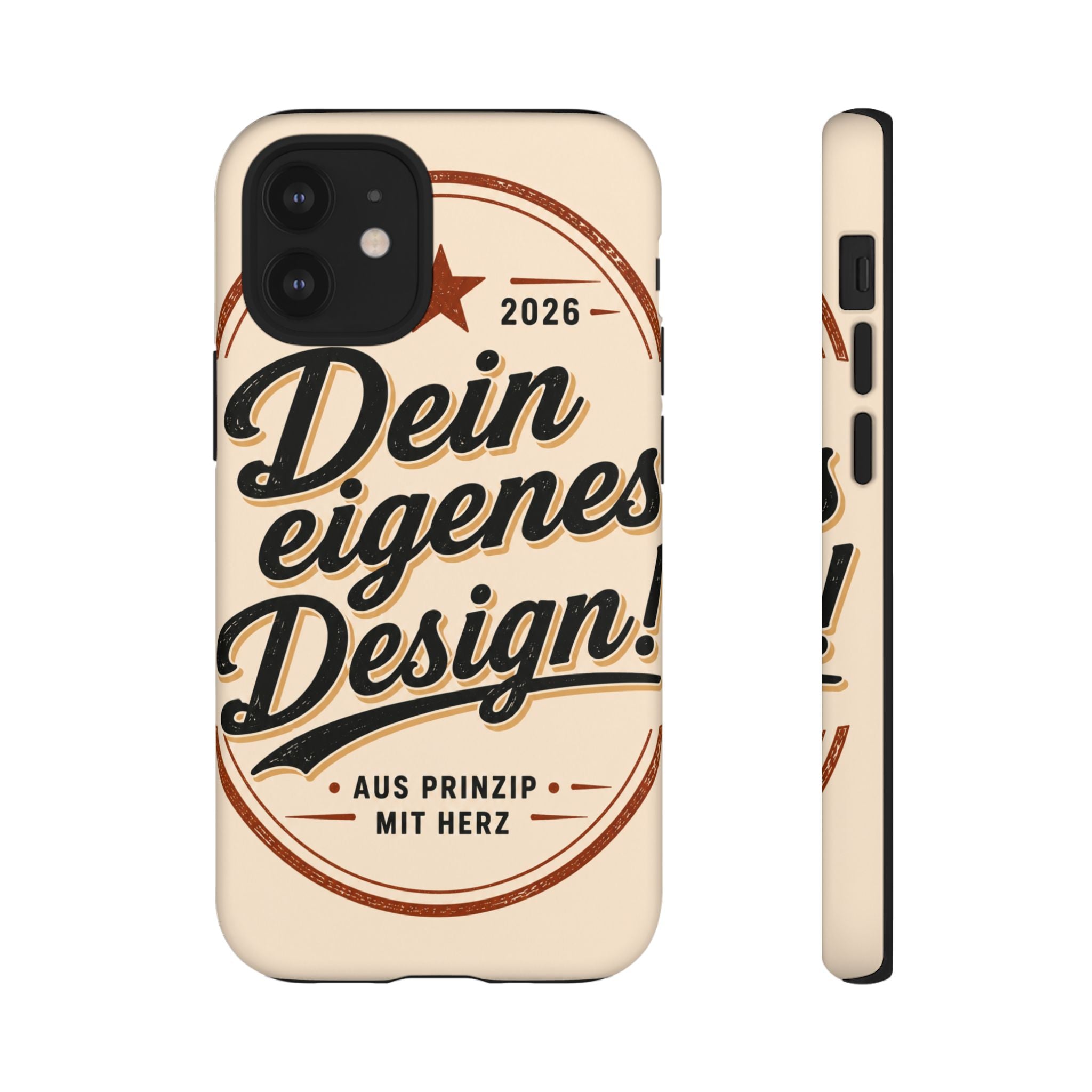 Custom Tough Phone Case — "Dein eigenes Design" Vintage Script Tough Case