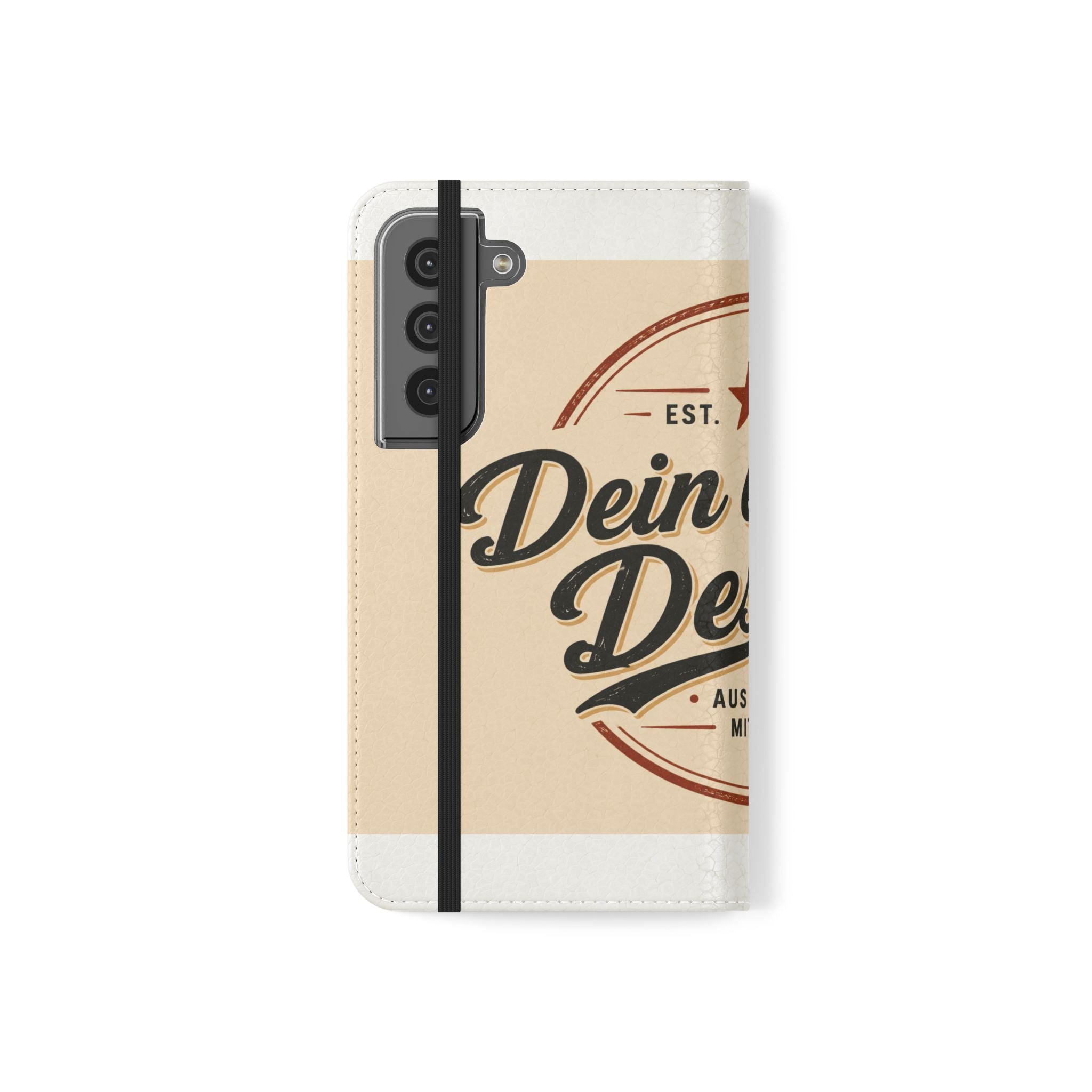 Flip Case Phone Wallet — "Dein eigenes Design!" Vintage Emblem