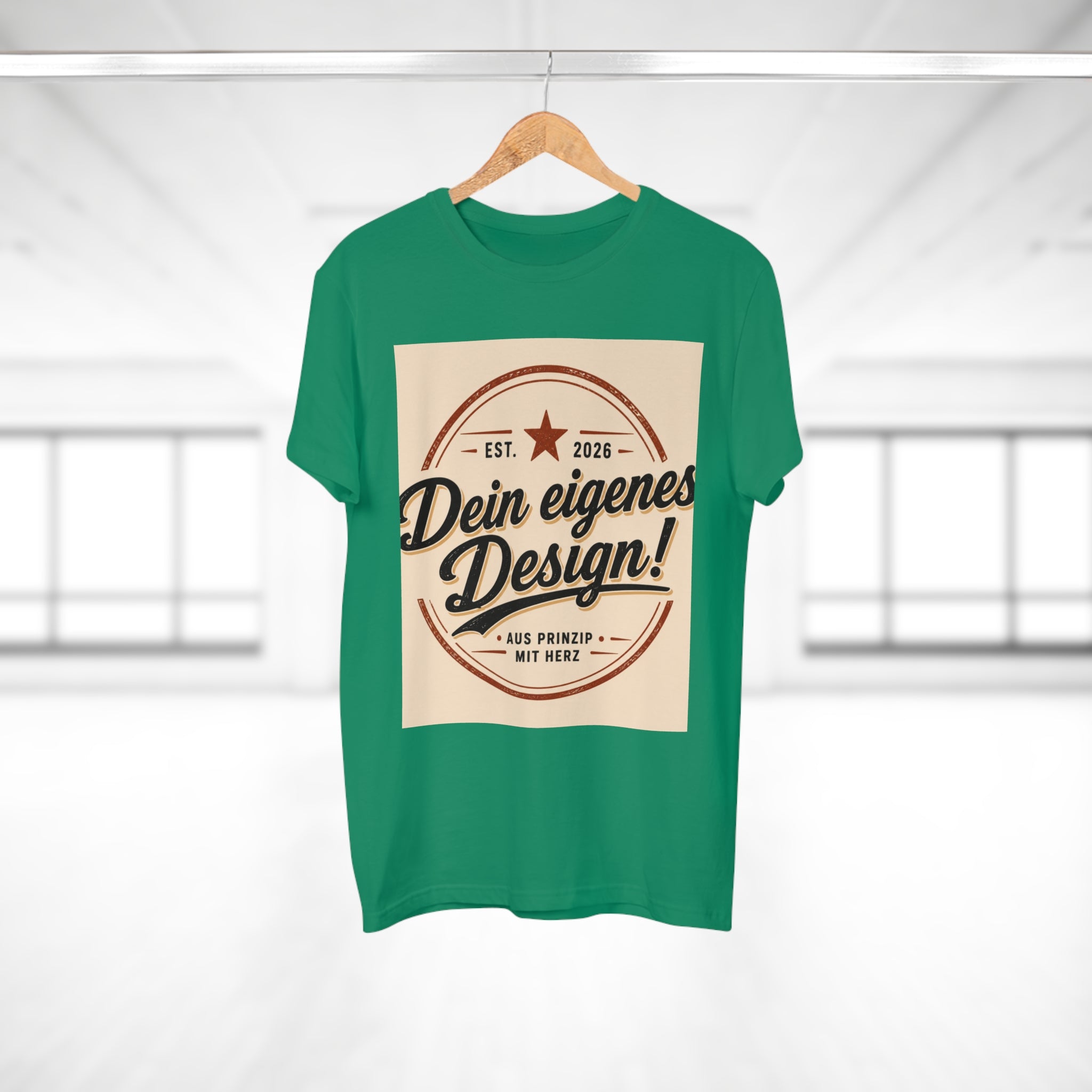 Men's Vintage Badge T‑Shirt — "Dein eigenes Design!" Retro Logo Tee